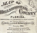 1882 Map of Hillsborough County Florida