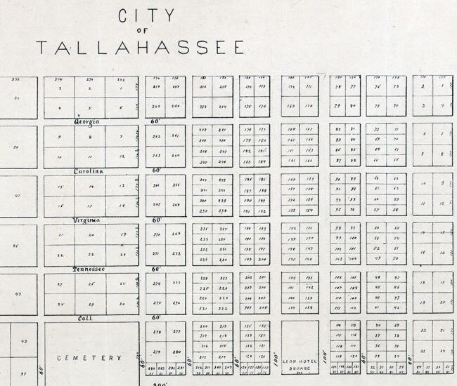 1883 Map of Leon County Florida Tallahassee