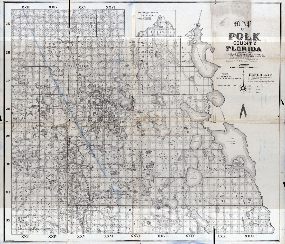 1883 Map of Polk County Florida