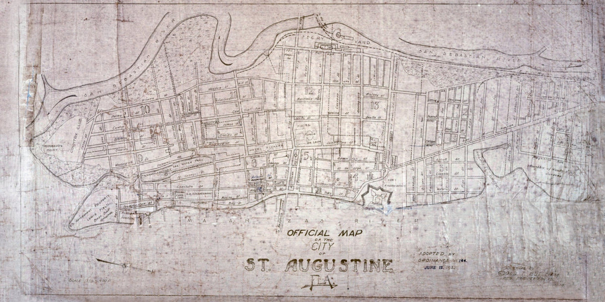 1923 Map of Saint Augustine Saint Johns County Florida