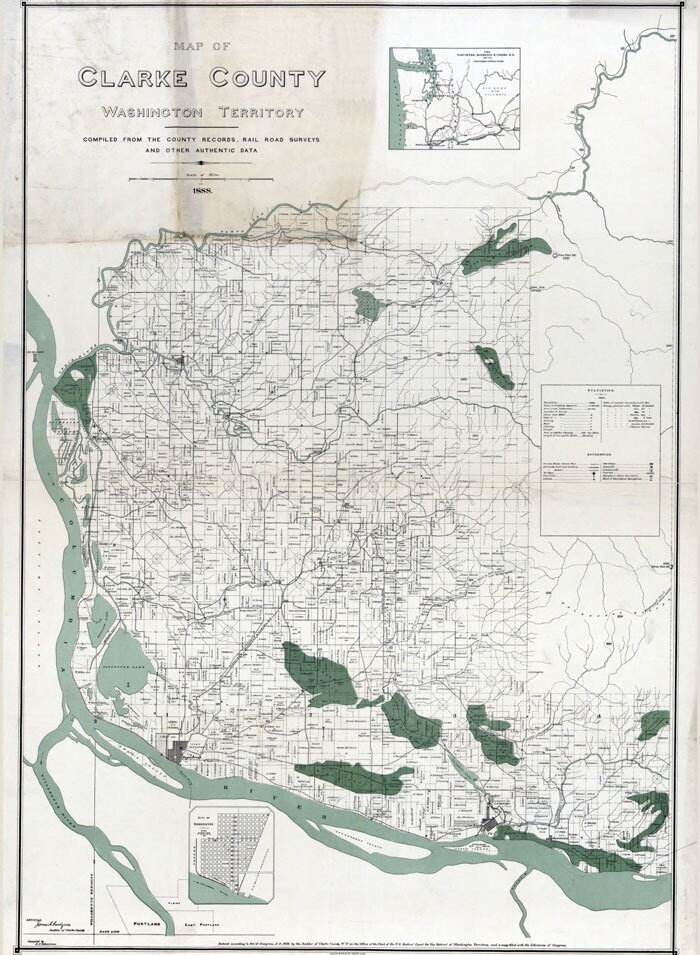 1888 Map of Clarke County Washington