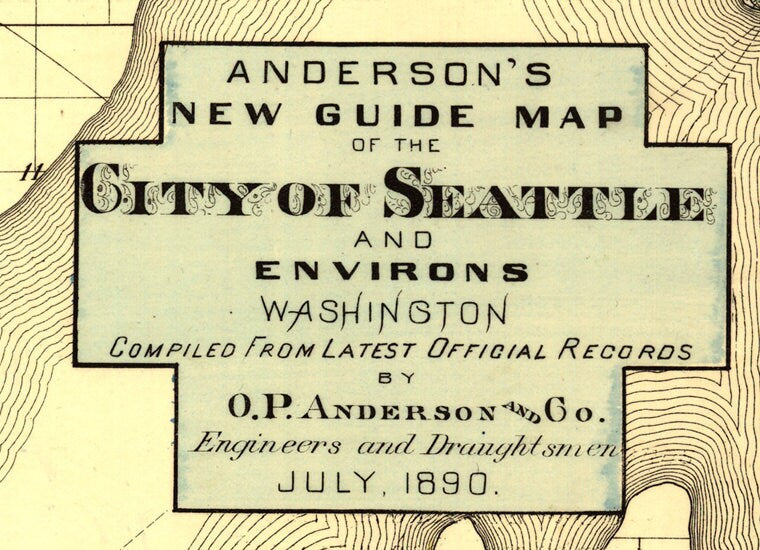 1890 Map of Seattle Washington