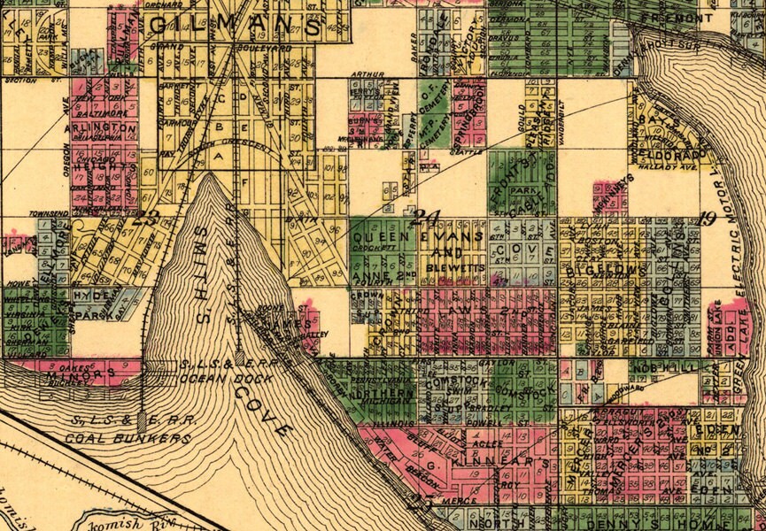 1890 Map of Seattle Washington