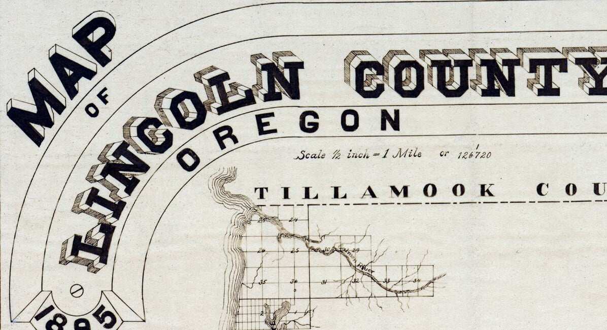 1895 Map of Lincoln County Oregon