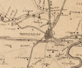 1847 Map of Berkeley County Virginia Fort Frederick Martinsburg Genealogy