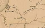 1865 Farm Line Map of Wetzel County WV Showing Oil Wells Property Names