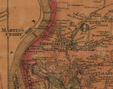 1871 Map of the Panhandle Hancock Brooke Ohio & Marshall Counties West Virginia