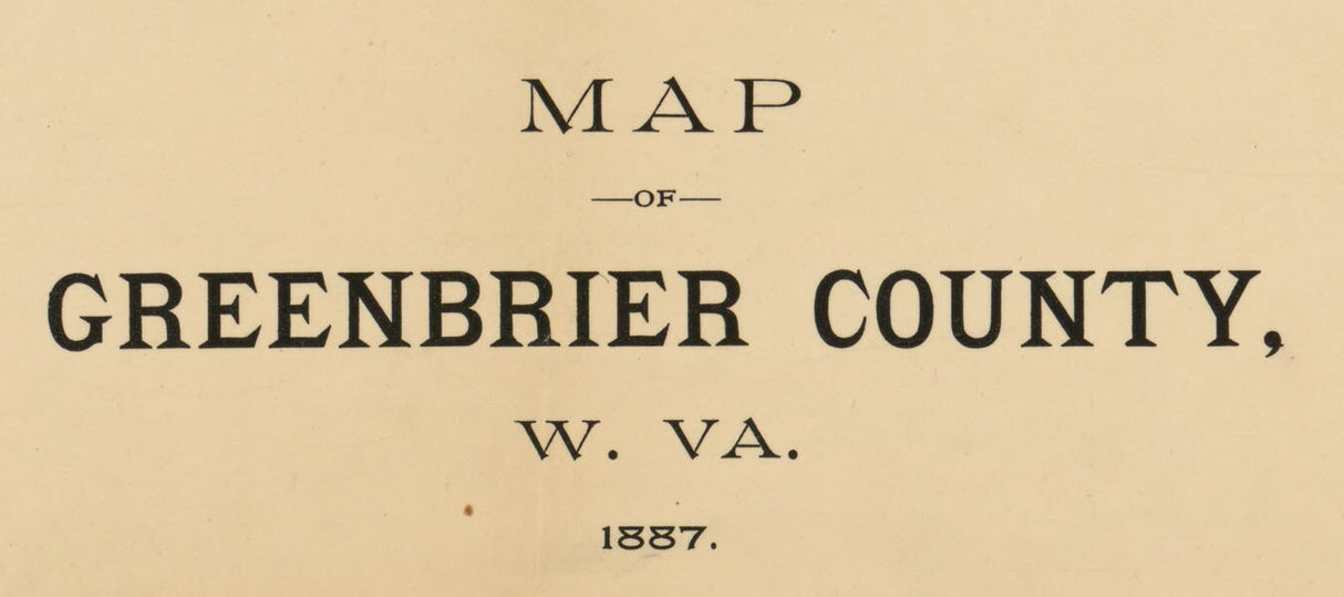 1887 Map of Greenbrier County West Virginia