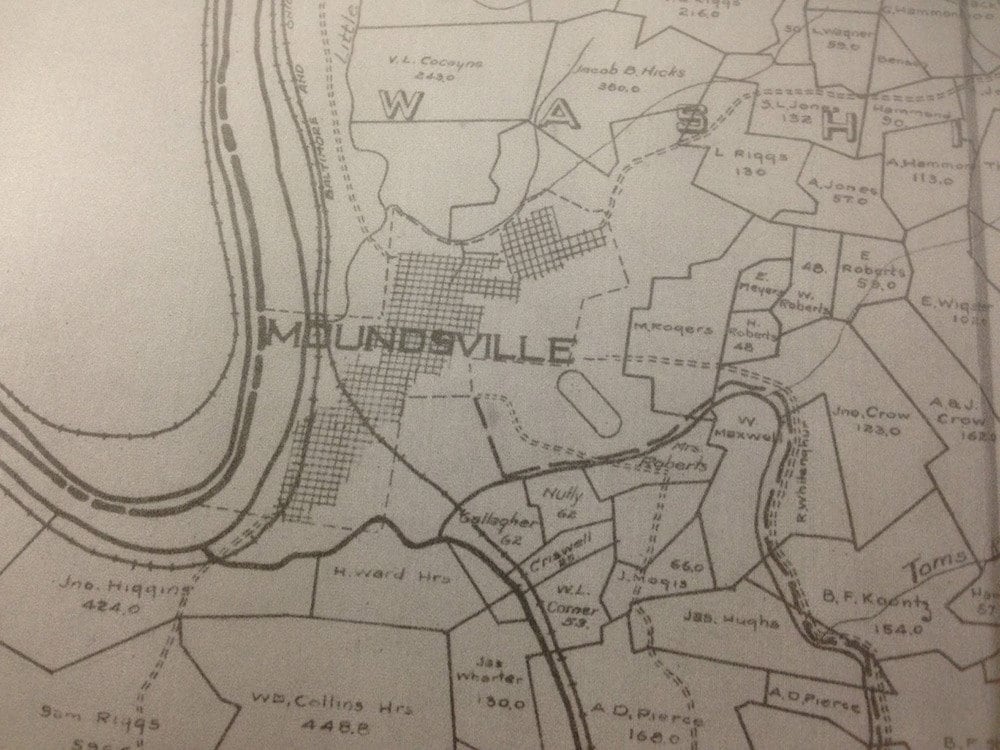 1909 Farm Line Map of Marshall County West Virginia