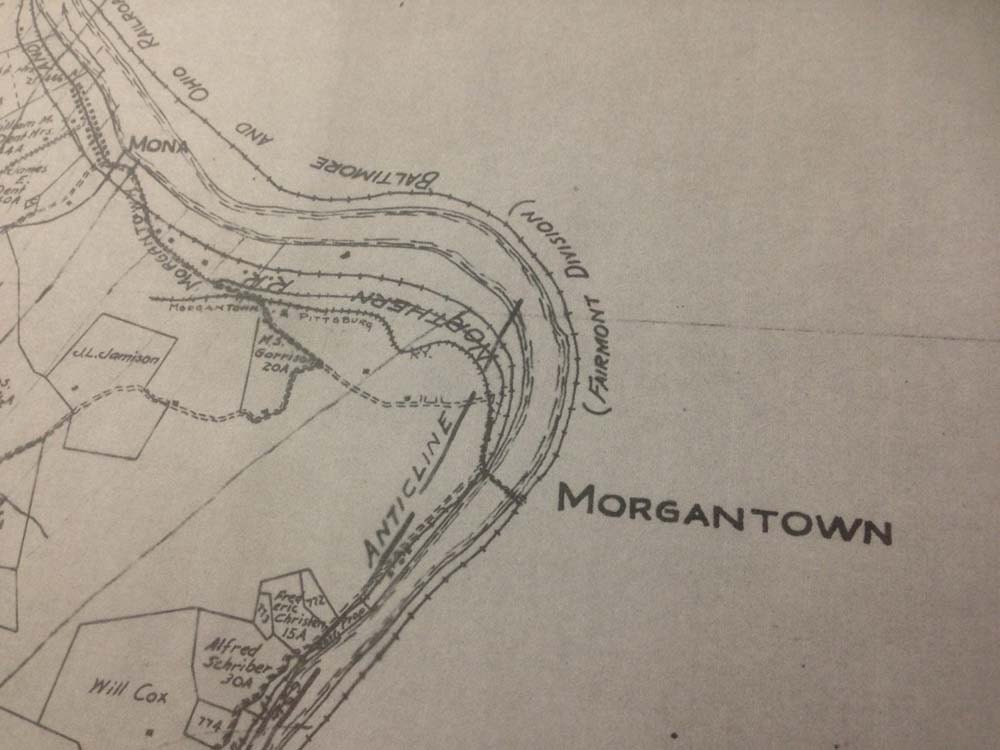 1914 Farm Line Map of Cass Grant & Clay Dist Monongalia Co WV