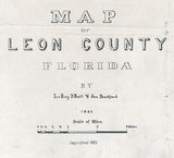 1883 Map of Leon County Florida Tallahassee