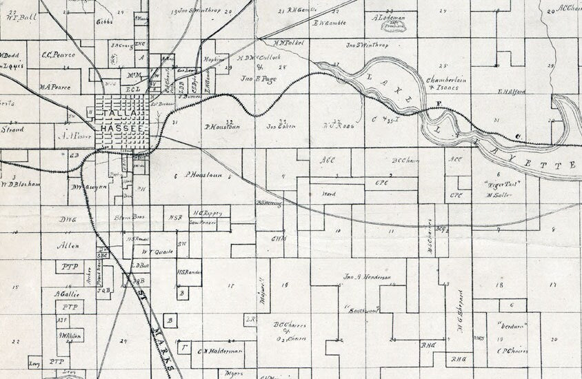 1883 Map of Leon County Florida Tallahassee