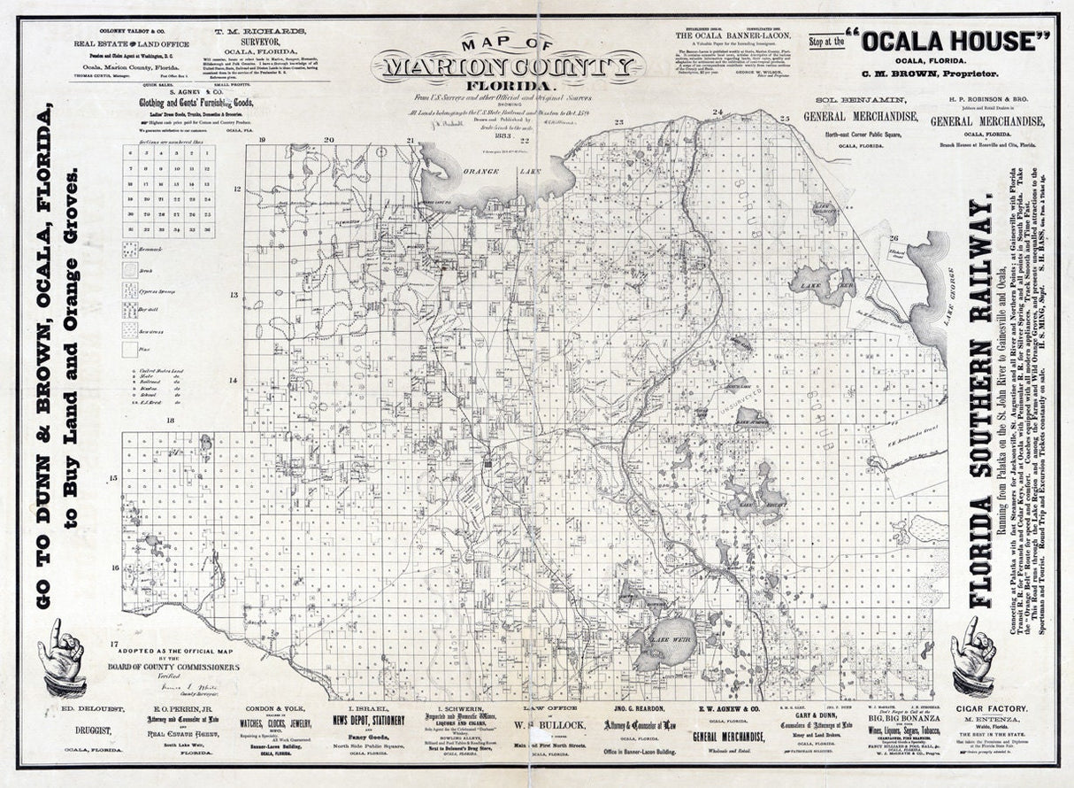 1883 Map of Marion County Florida