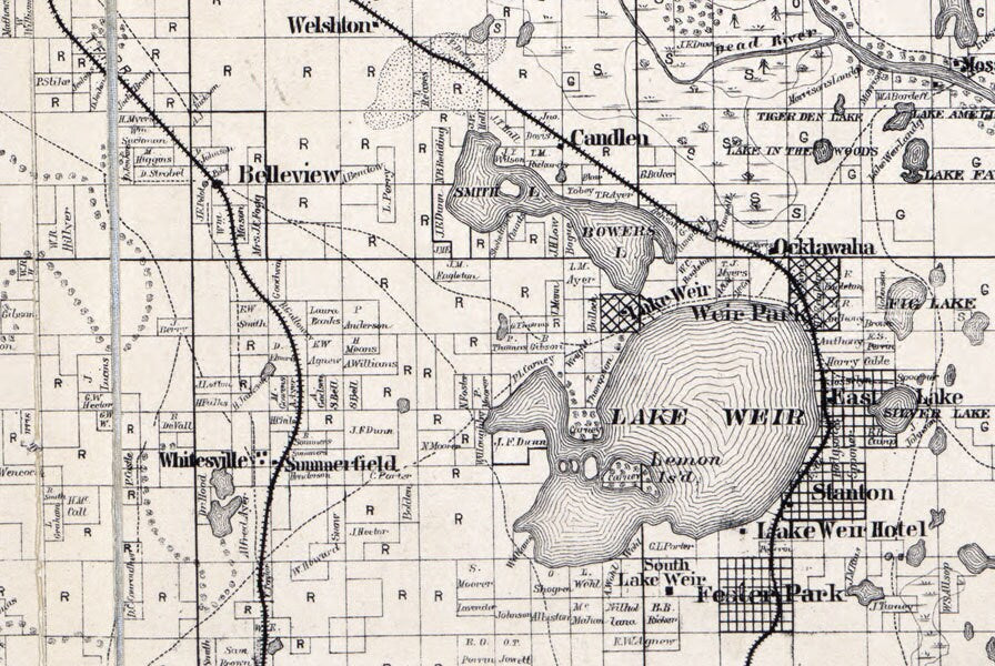 1887 Map of Marion County Florida Ocala