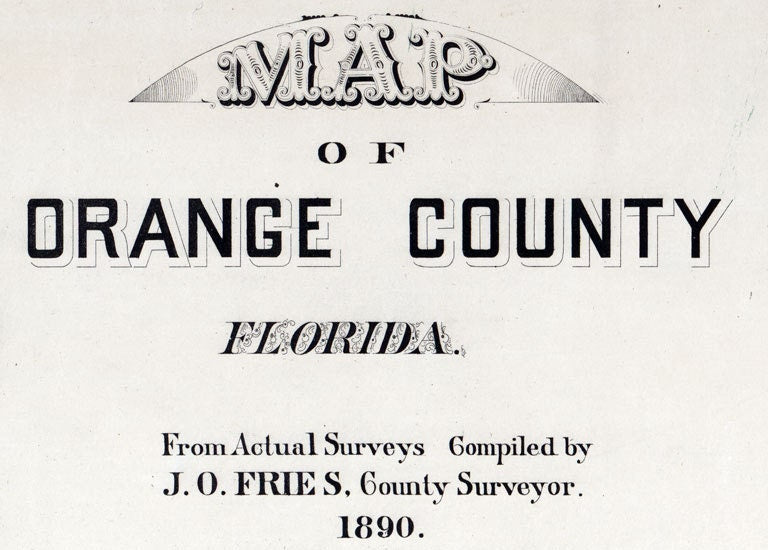 1890 Map of Orange County Florida Orlando