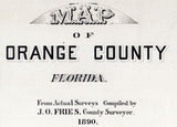 1890 Map of Orange County Florida Orlando