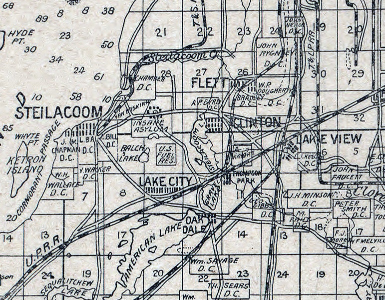 1890 Map of Pierce County Washington