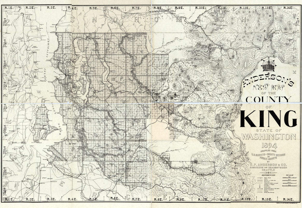 1894 Map of King County Washington