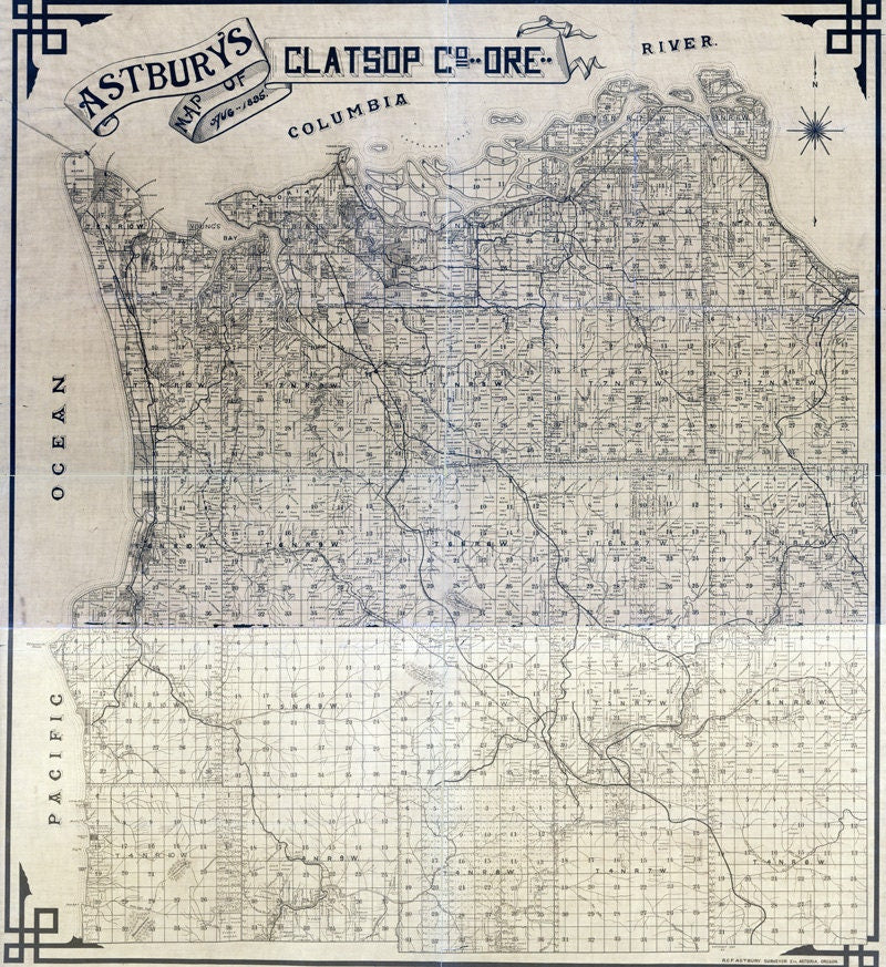 1895 Map of Clatsop County Oregon