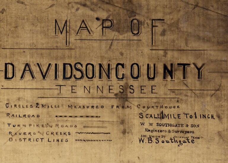 1900 Cadastral Map of Davidson County Tennessee Nashville