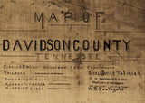 1900 Cadastral Map of Davidson County Tennessee Nashville