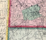 1857 Farm Line Map of Geauga and Lake County Ohio Painesville