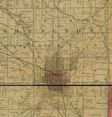 1887 Farm Line Map of Preble County Ohio Eaton