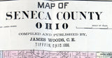 1896 Farm Line Map of Seneca County Ohio Tiffin