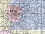 1896 Farm Line Map of Seneca County Ohio Tiffin