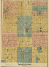 1897 Farm Line Map of Preble County Ohio Eaton