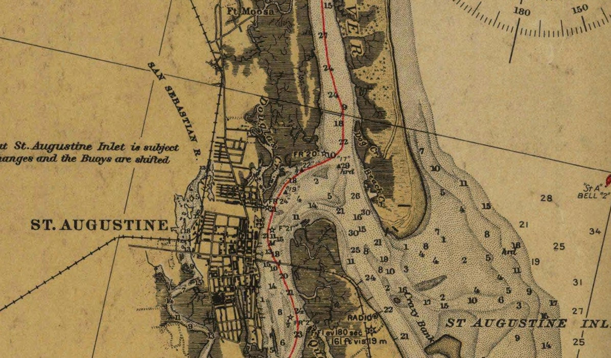 1925 Nautical Map of Saint Augustine Florida to Sapelo Sound