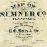 1878 Cadastral Map of Sumner County Tennessee Gallatin