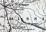 1862 Map Part of McNairy Hardin County Tennessee and Alcorn Tishomingo County Mississippi