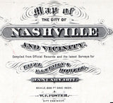 1877 Map of the City of Nashville Tennessee