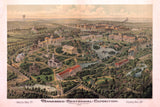 1896 Aerial Map Photo of Nashville Tennessee