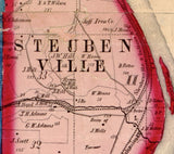 1856 Map of Jefferson County Ohio Farm Line Map Genealogy