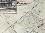 1857 Farm Line Map of Geauga and Lake County Ohio Painesville