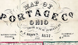1857 Farm Line Map of Portage County Ohio Ravenna Franklin Mills