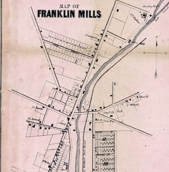 1857 Farm Line Map of Portage County Ohio Ravenna Franklin Mills