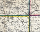 1857 Farm Line Map of Portage County Ohio Ravenna Franklin Mills