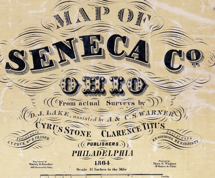 1864 Map of Seneca County Ohio