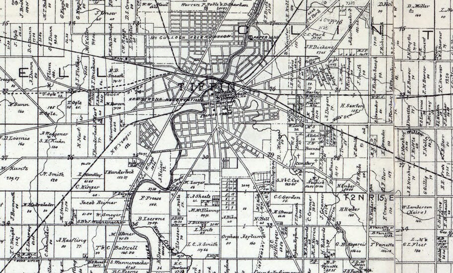 1891 Farm Line Map of Seneca County Ohio Tiffin