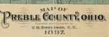 1897 Farm Line Map of Preble County Ohio Eaton