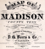 1877 Map of Madison County Tennessee Jackson