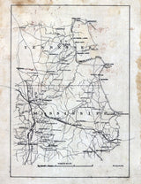 1862 Map Part of McNairy Hardin County Tennessee and Alcorn Tishomingo County Mississippi