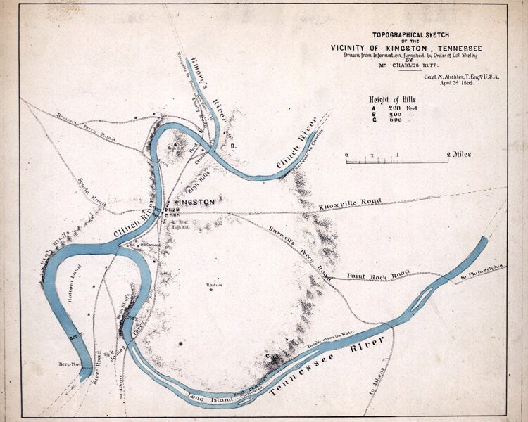 1863 Map of Kingston Tennessee Region