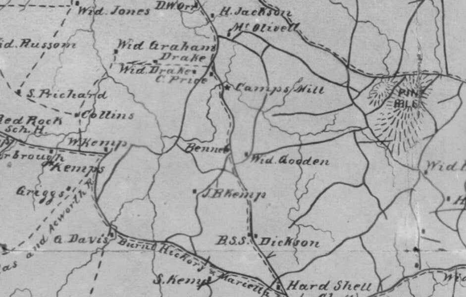 1864 Map of Cobb County Georgia Reproduction