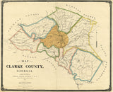 1898 Map of Clarke County Georgia Athens landowner reprint