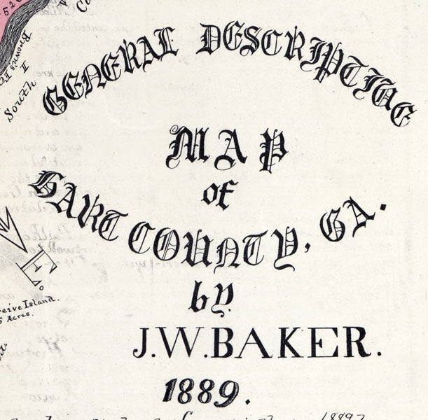 1889 Map of Hart County Georgia landowner reprint