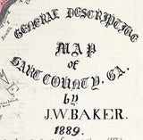 1889 Map of Hart County Georgia landowner reprint